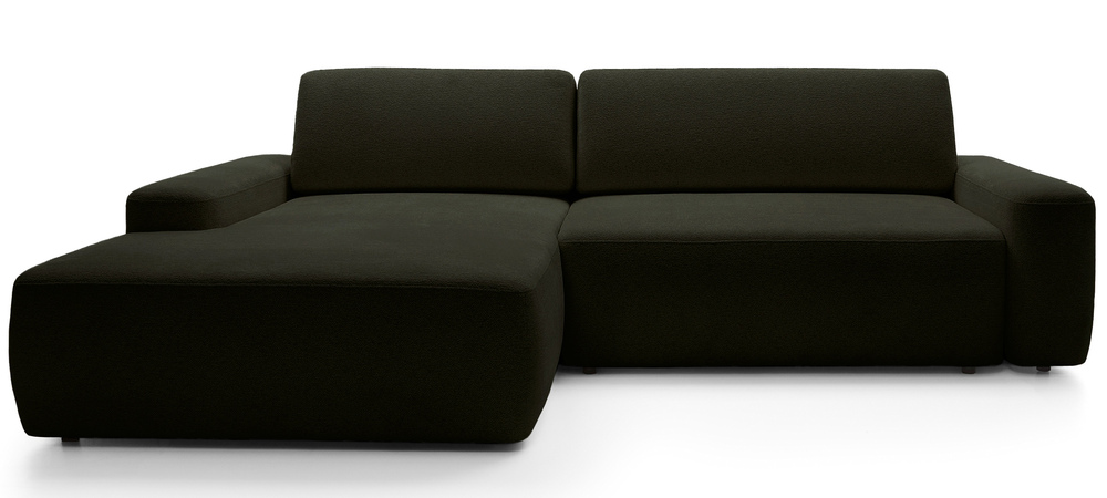 SELSEY Narożnik z funkcją spania Baleo L-kształtny lewostronny z pojemnikiem oliwkowy szenil