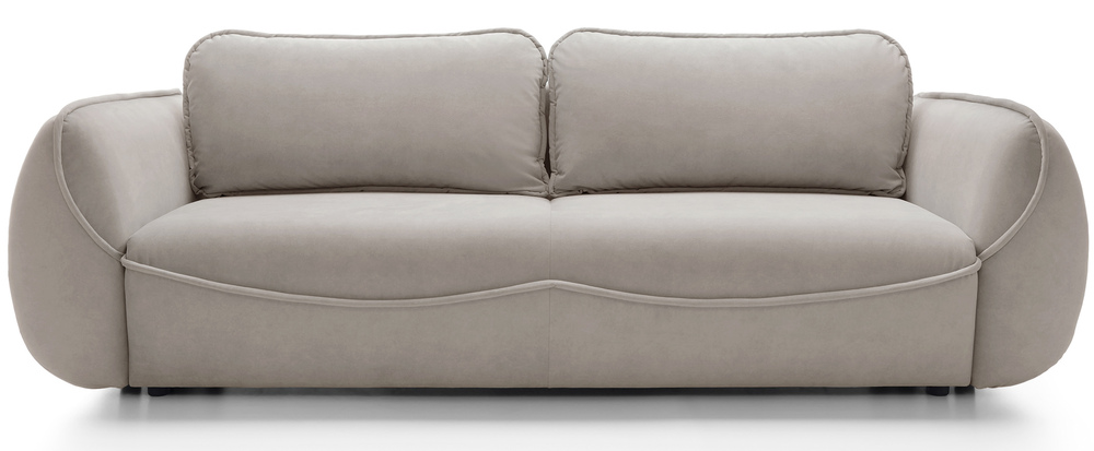 SELSEY Kanapa rozkładana trzyosobowa Cutie z pojemnikiem beżowa welur łatwoczyszczący