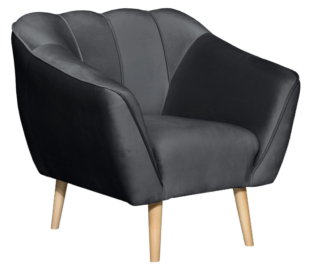 SELSEY Fotel wypoczynkowy Malibu grafitowy welur