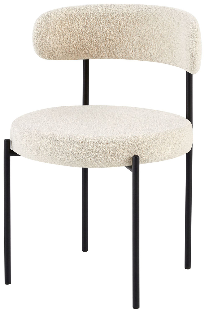 SELSEY Krzesło tapicerowane Femiss w tkaninie boucle jasnobeżowe