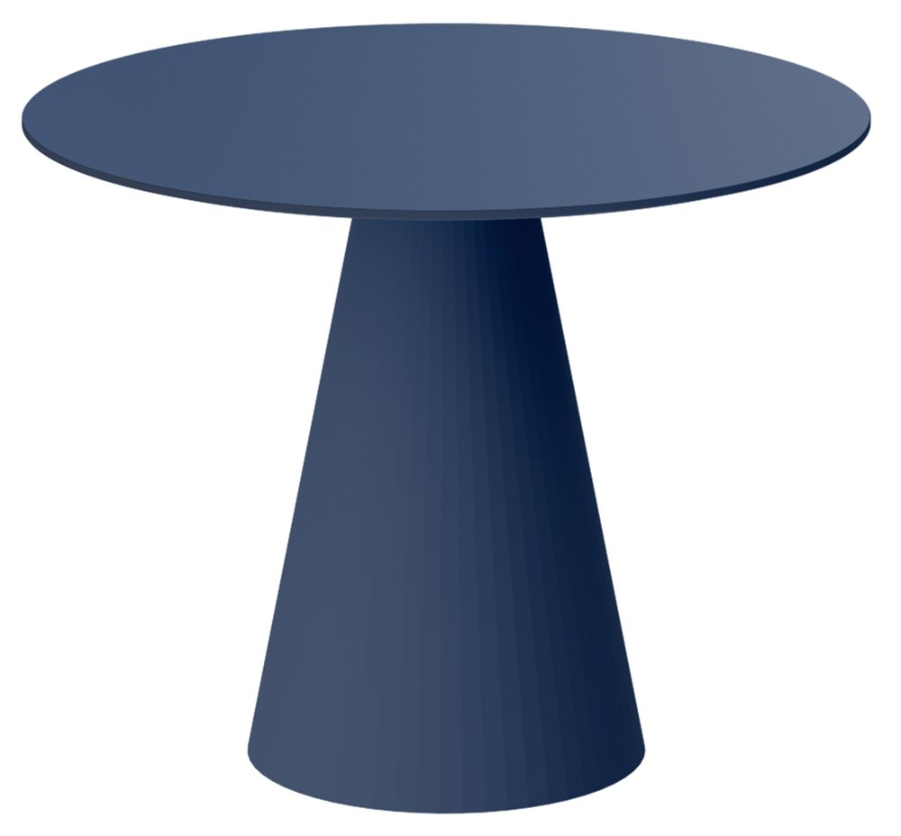 SELSEY Stół okrągły do jadalni Ablivity 100 cm granatowy mat