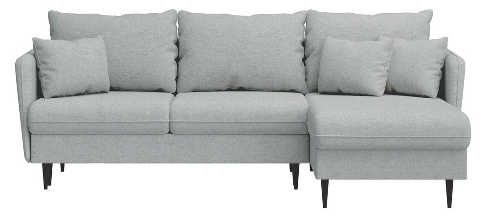 SELSEY Narożnik z funkcją spania Volio L-kształtny szary szenil nogi czarne