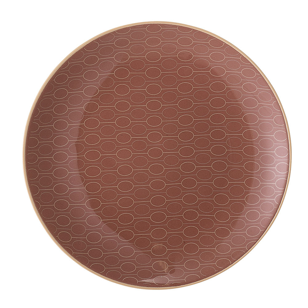 SELSEY Talerz Bloomingville Wibke z kamionki pomarańczowy średnica 20 cm