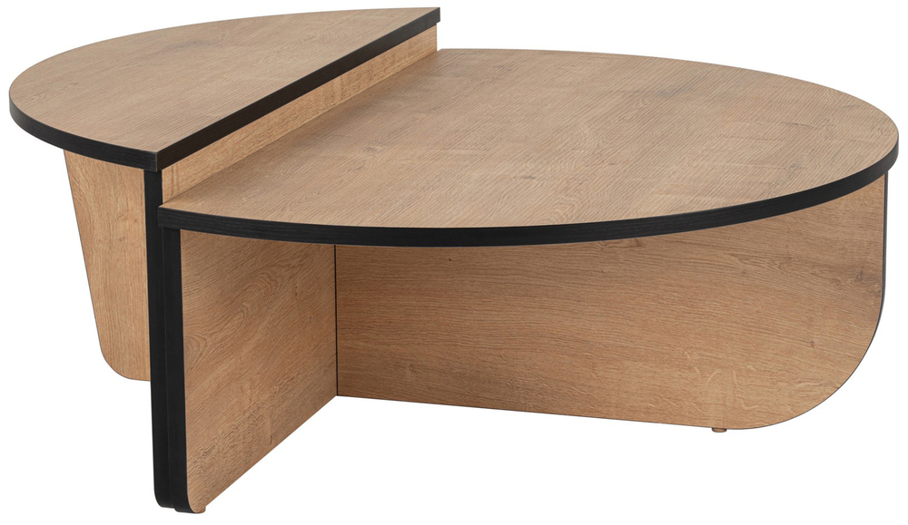 SELSEY Stolik kawowy Hypnesse o nieregularnym kształcie dąb miodowy / czarny