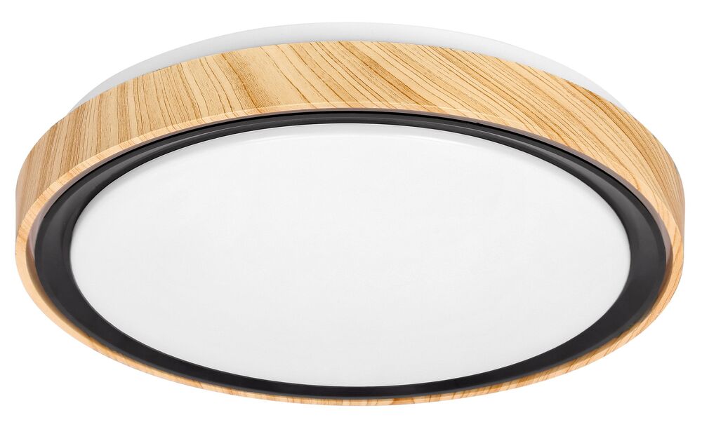 SELSEY Plafon Aflo średnica 38 cm czarno-brązowy z białym kloszem