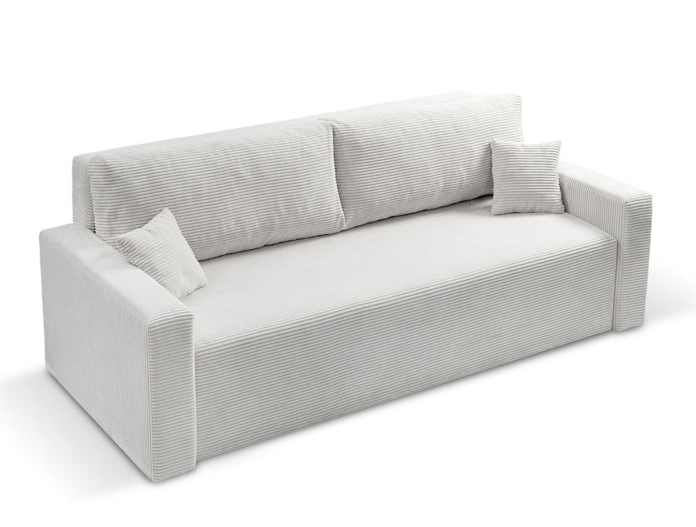 SELSEY Kanapa rozkładana trzyosobowa Peroso gołębia z pojemnikiem sztruks