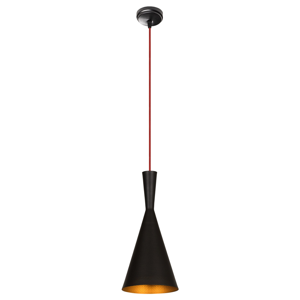 SELSEY Lampa sufitowa Palmares kapelusz średnica 19 cm z czerwonym kablem