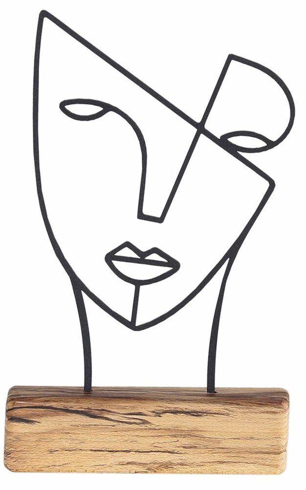 SELSEY Dekoracja stojąca Arpert metalowa z drewnianą podstawą