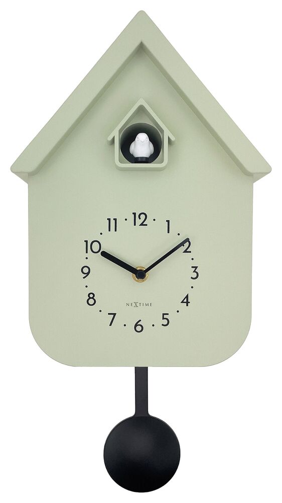 SELSEY Zegar ścienny z kukułką Twitter zielony