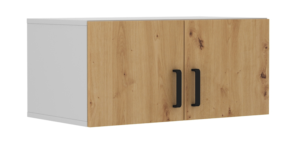 SELSEY Nadstawka dwudrzwiowa Stundly 80 cm Szary/Dąb artisan