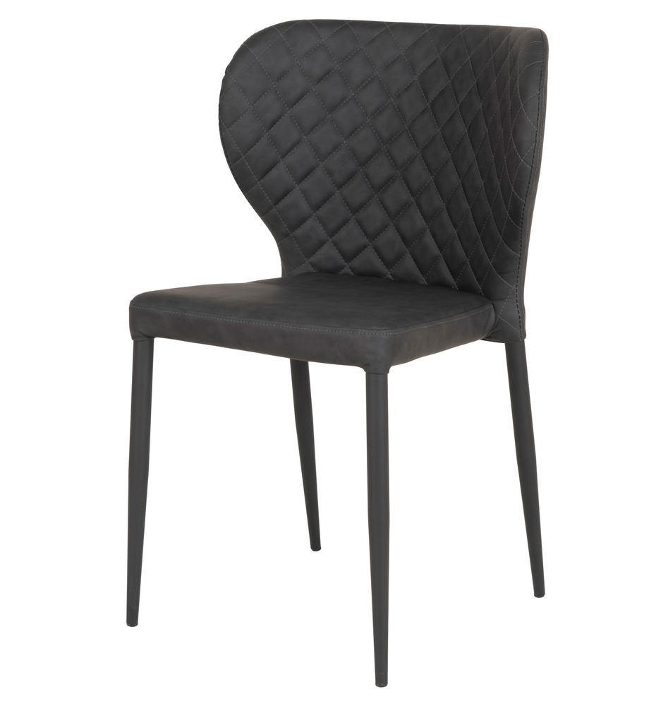 SELSEY Krzesło tapicerowane Malited szara ekoskóra