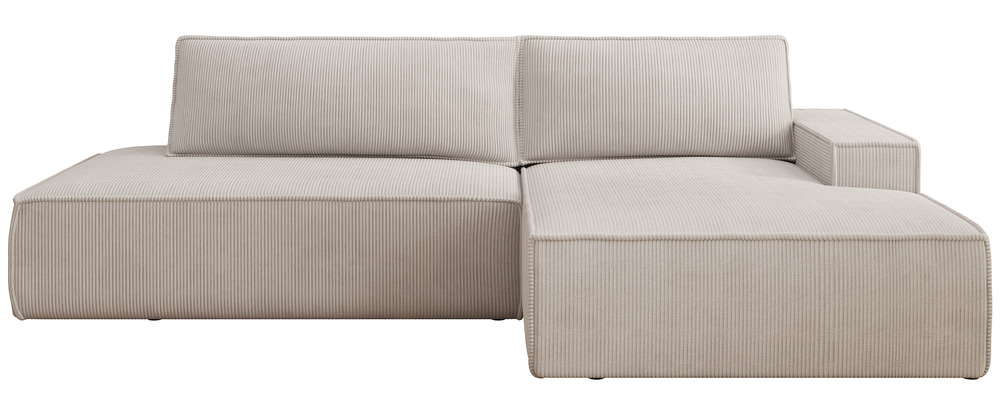 SELSEY Narożnik z funkcją spania Felicjo L-kształtny prawostronny z pojemnikiem szarobeżowy sztruks