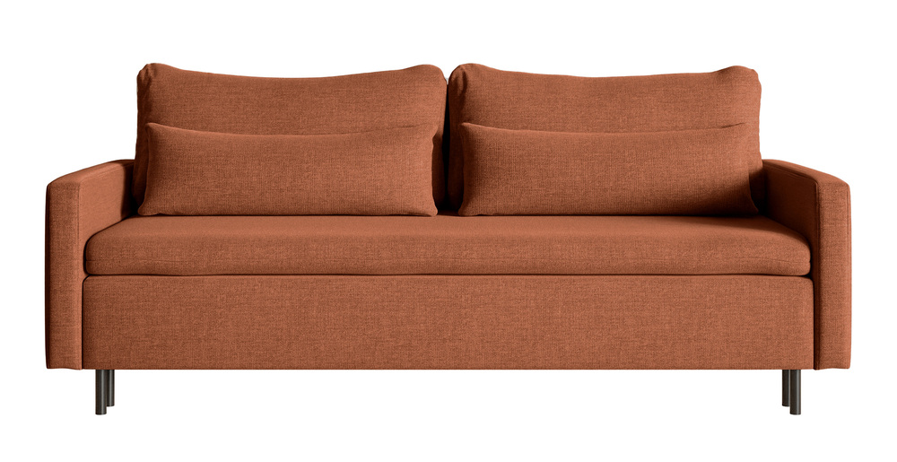 SELSEY Kanapa rozkładana trzyosobowa Umpro z pojemnikiem miedziana szenil