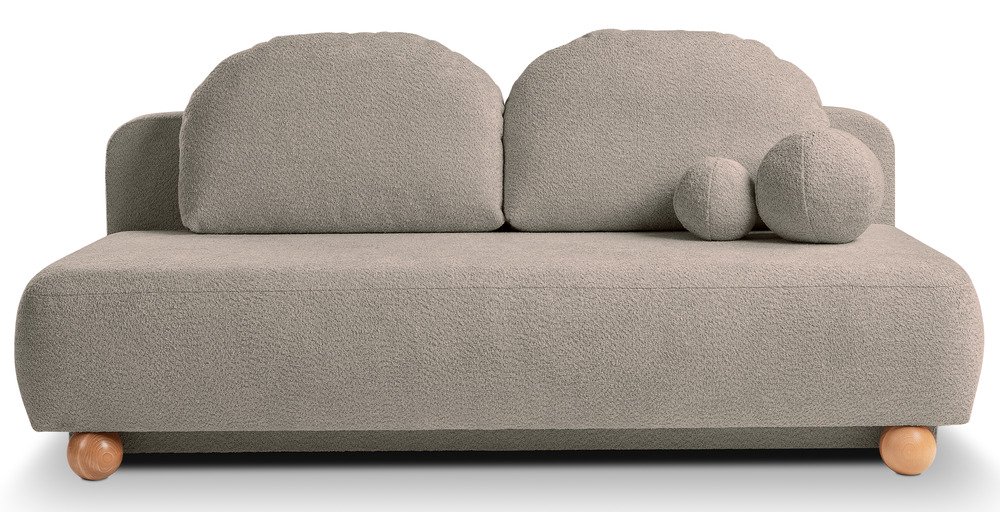 SELSEY Kanapa rozkładana trzyosobowa Fidavio z pojemnikiem szarobeżowa boucle