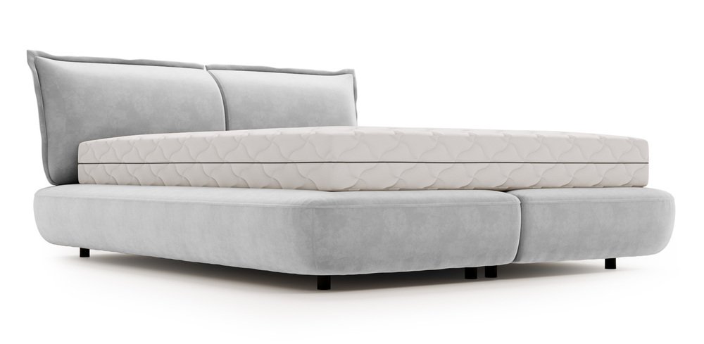 SELSEY Łóżko tapicerowane 140x200 cm Borbela jasnoszare łatwoszczyszczące