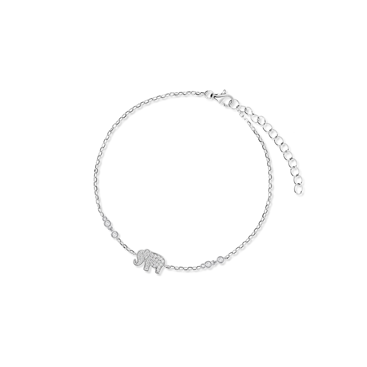 W.KRUK Bransoletka srebrna z motywem słonia