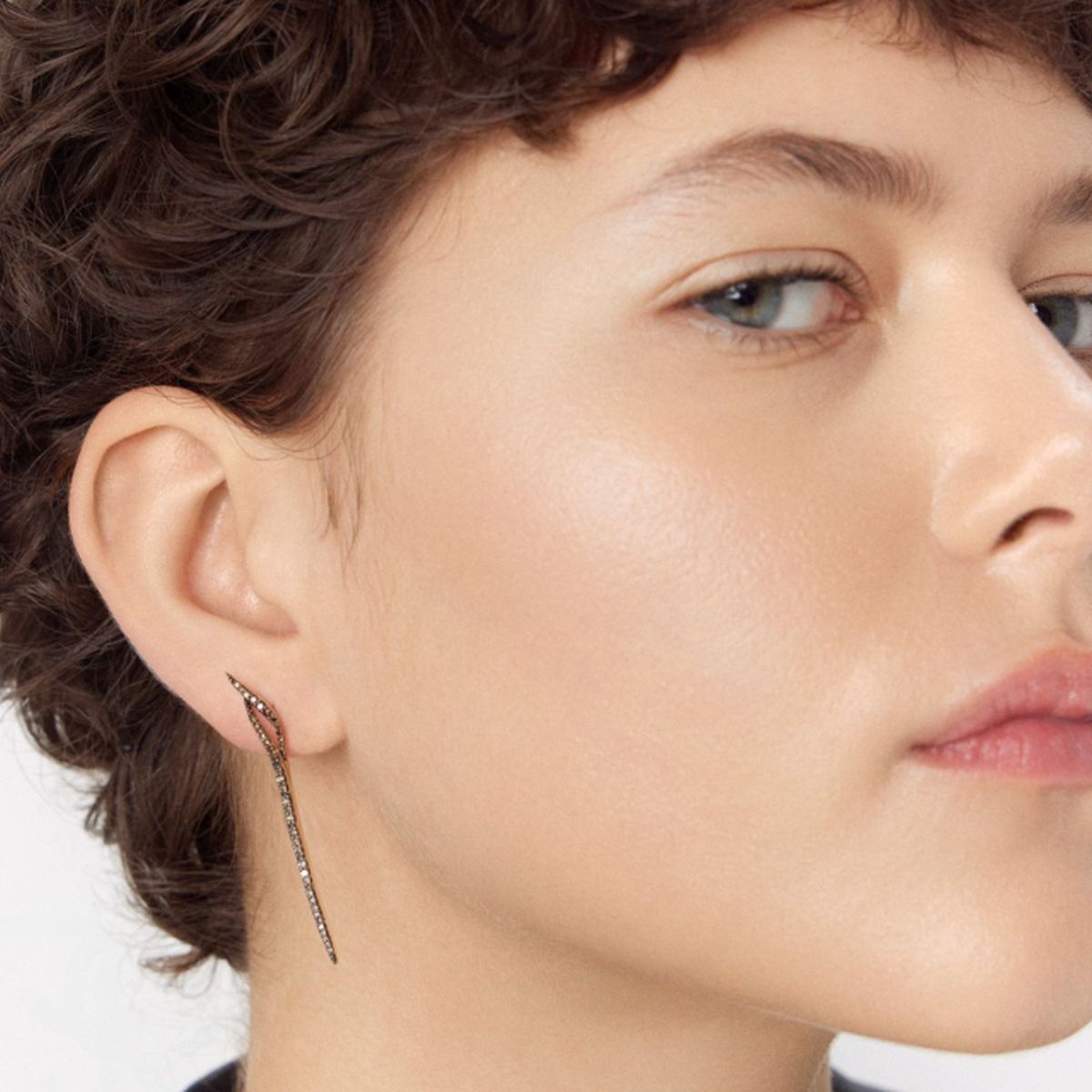 W.KRUK - Kolczyki złote z brązowymi diamentami Karmelowa