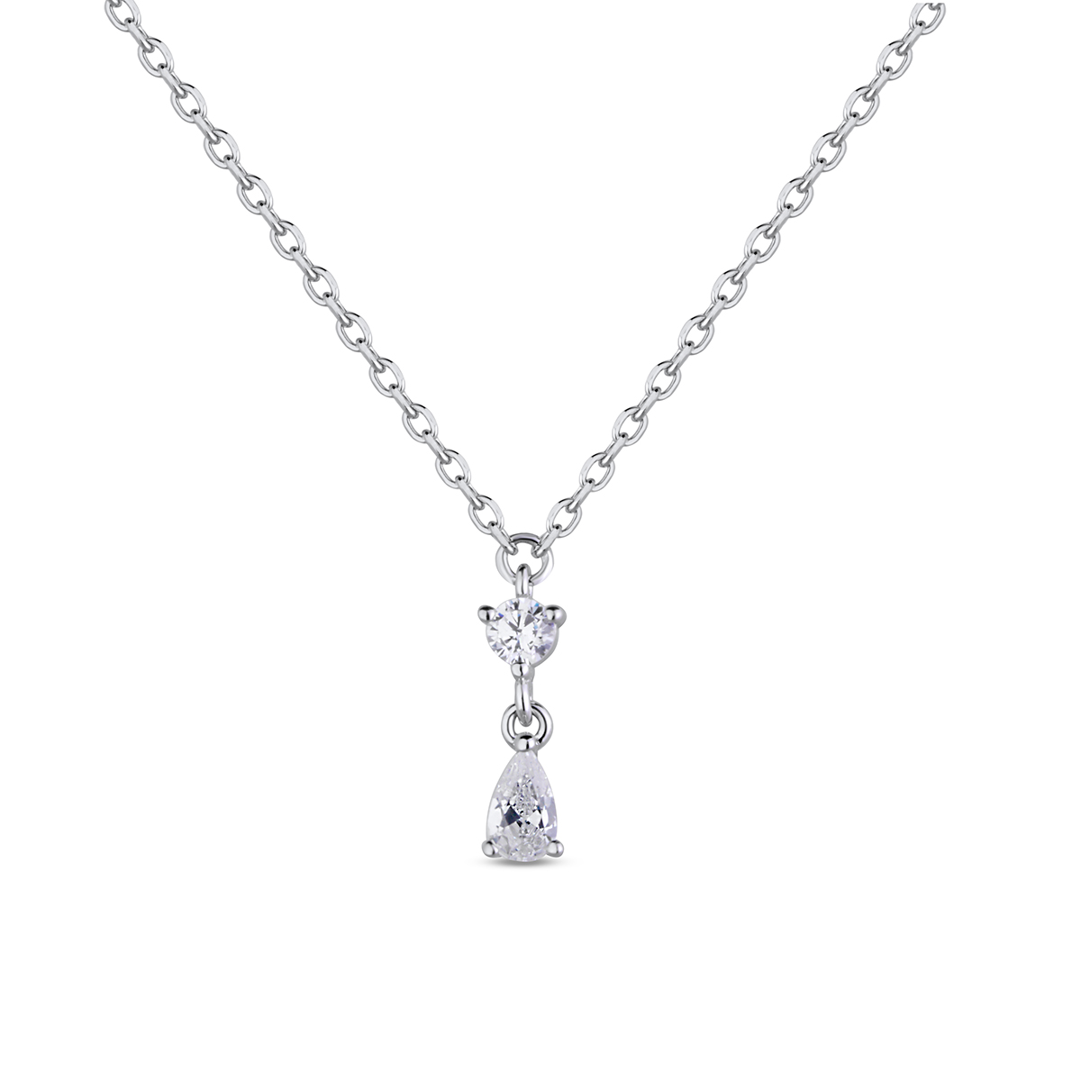 W.KRUK - Naszyjnik srebrny z cyrkoniami