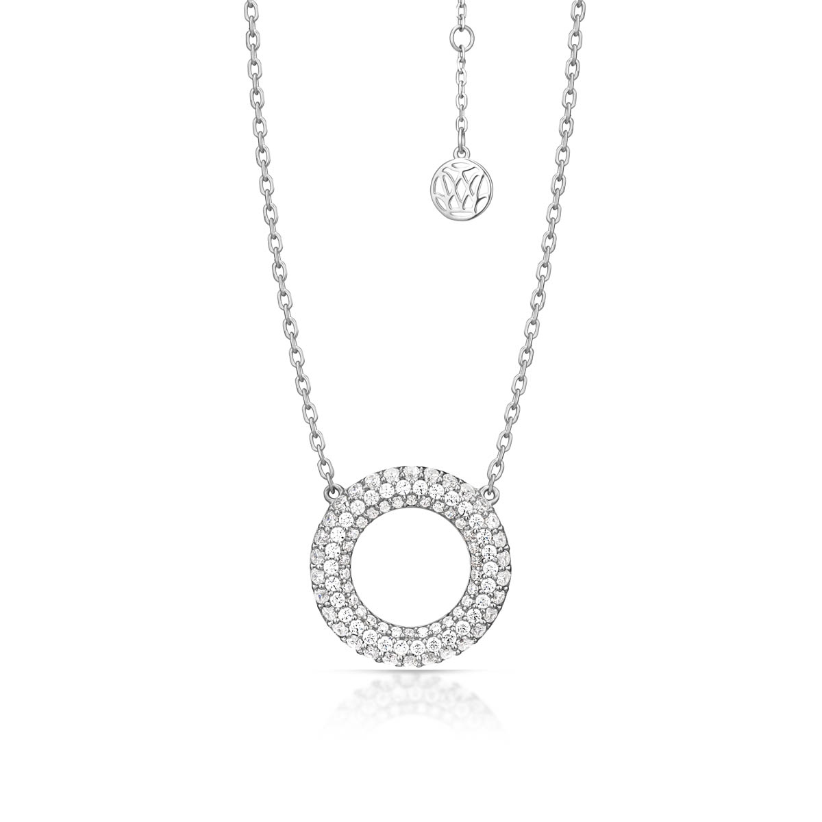 W.KRUK Naszyjnik srebrny z cyrkoniami Emblems