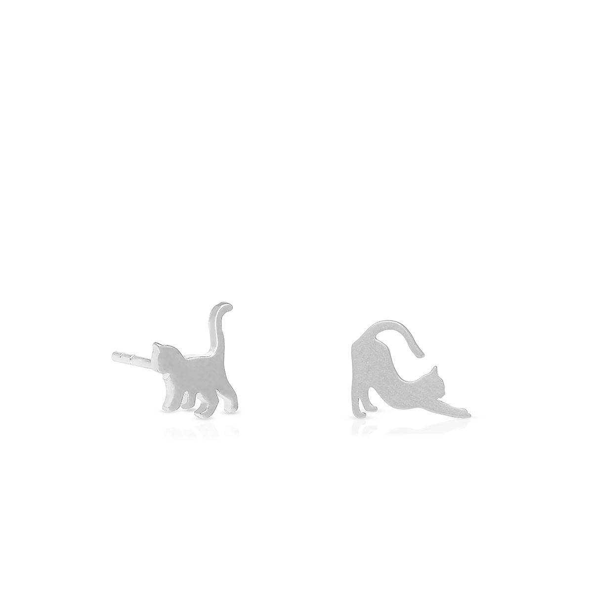 W.KRUK Kolczyki srebrne koty