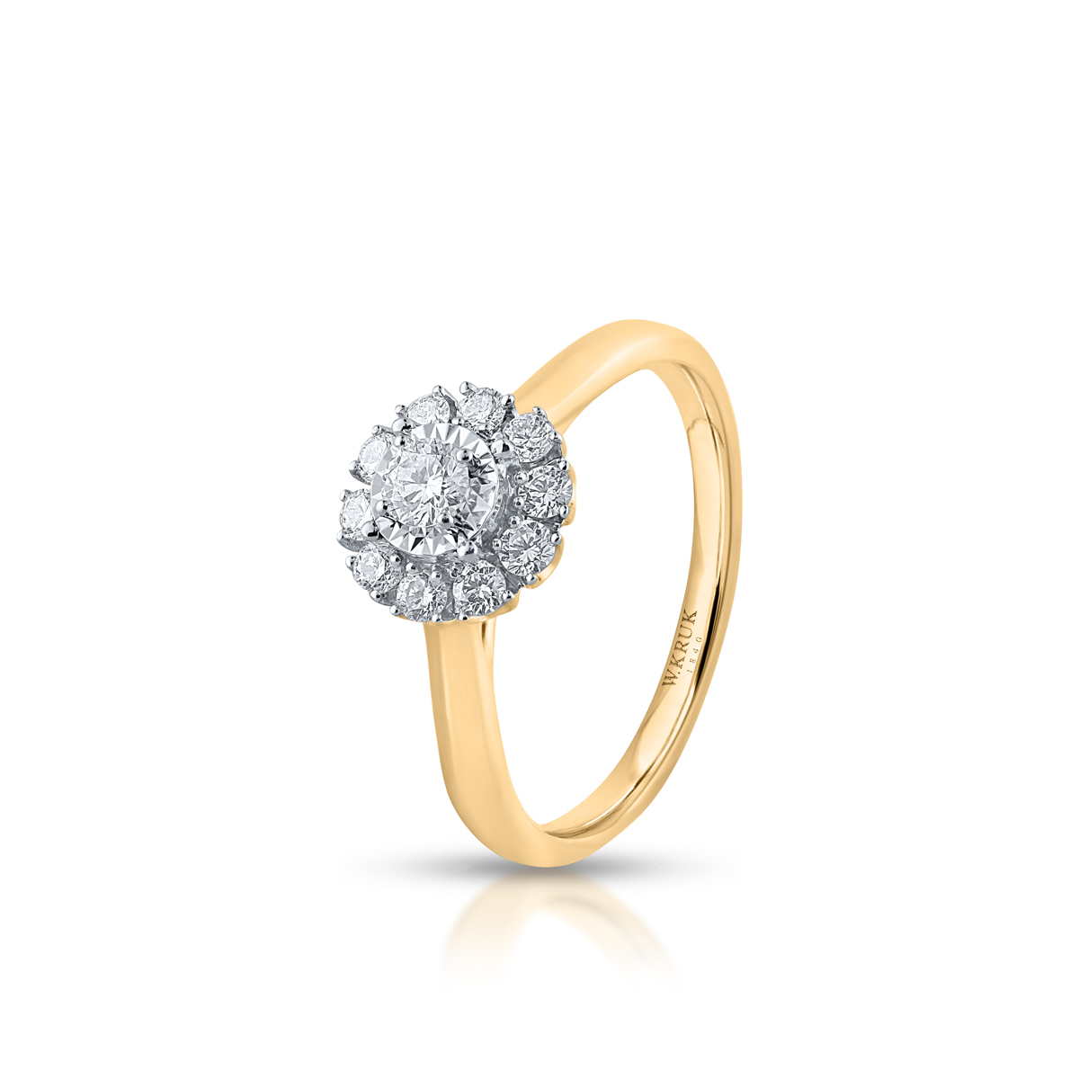 W.KRUK - Pierścionek złoty z brylantami