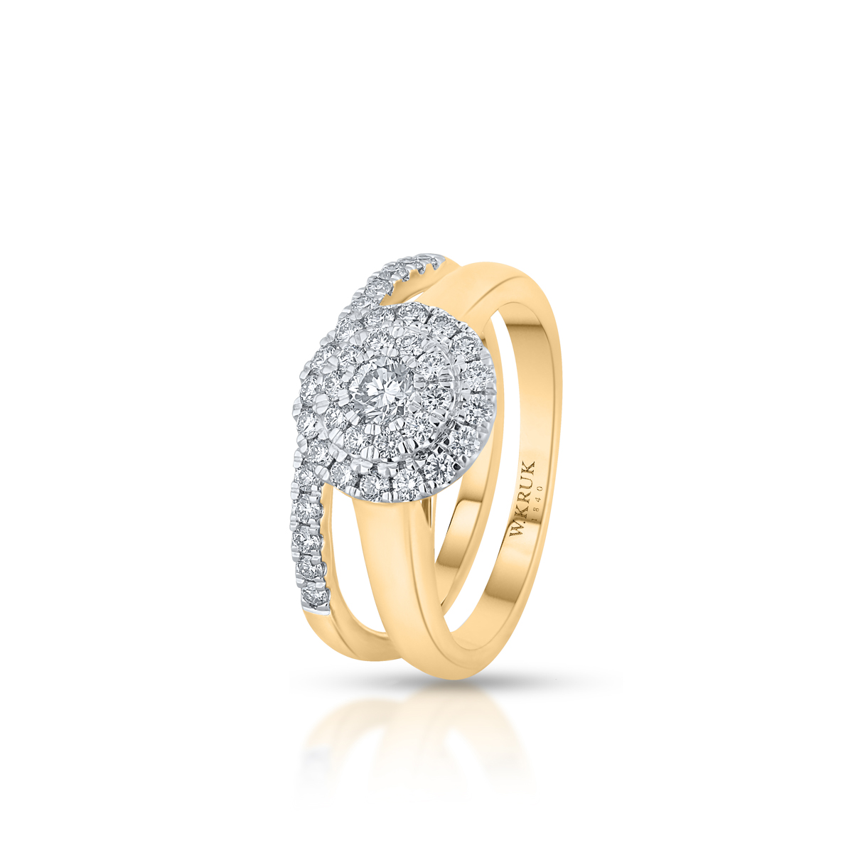 W.KRUK - Pierścionek złoty z brylantami