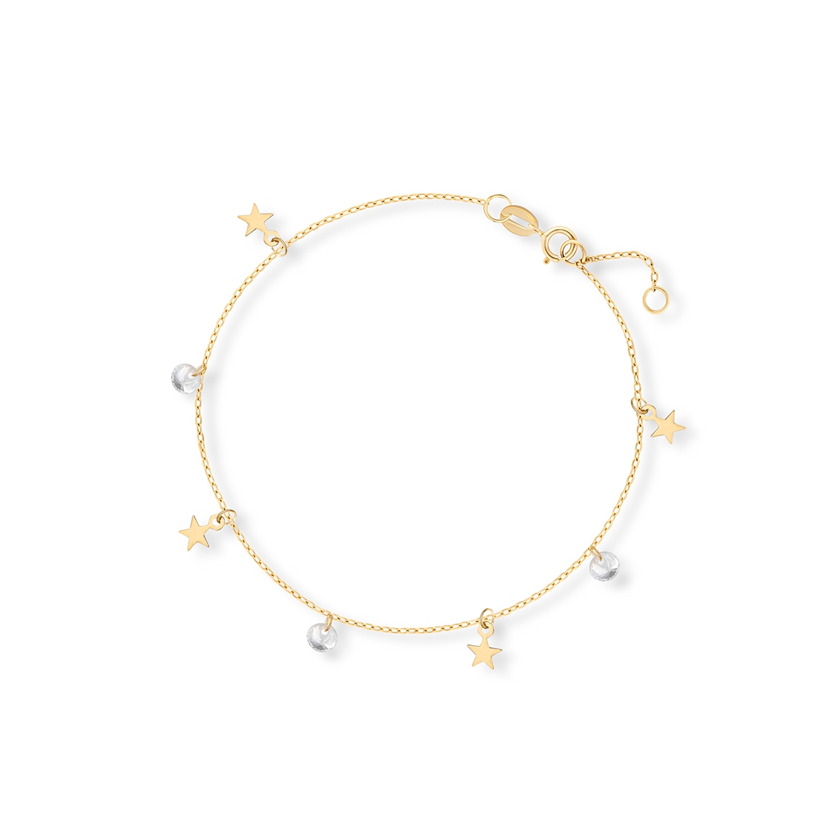 W.KRUK Bransoletka złota celebrytka z gwiazdkami