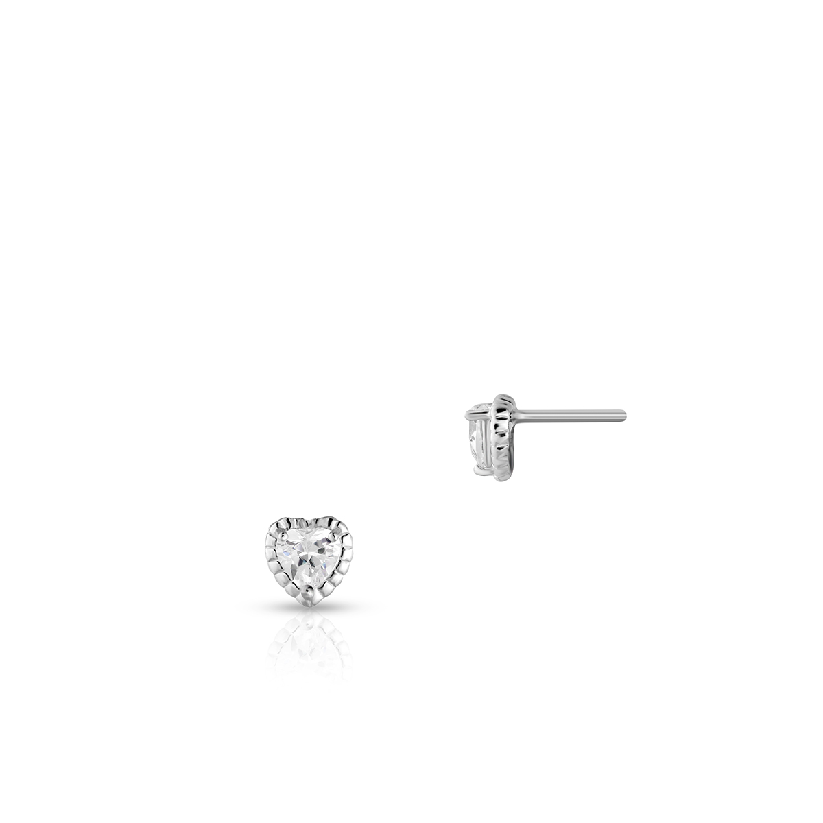 W.KRUK - Kolczyki srebrne lśniące serca