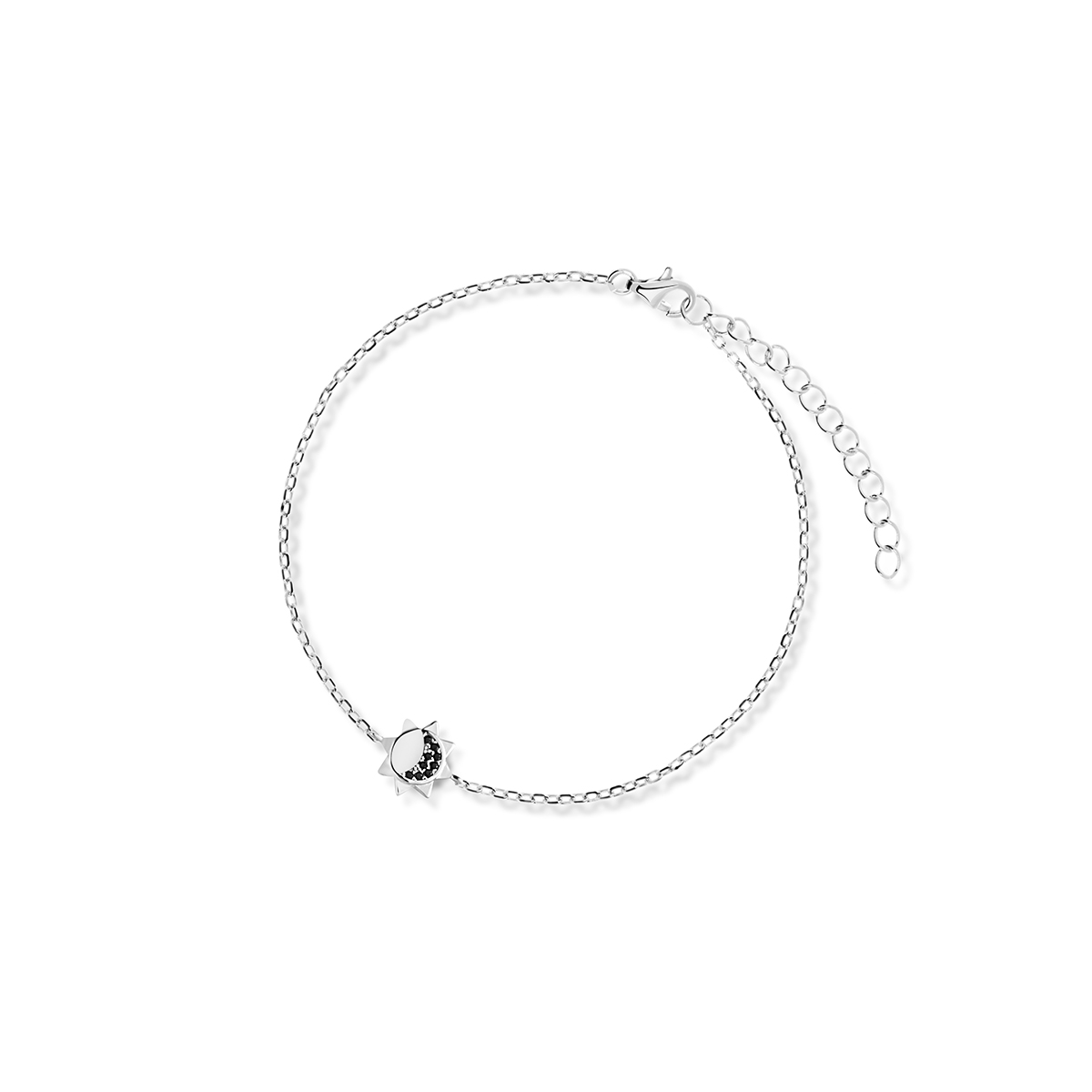 W.KRUK - Bransoletka srebrna z czarnymi cyrkoniami