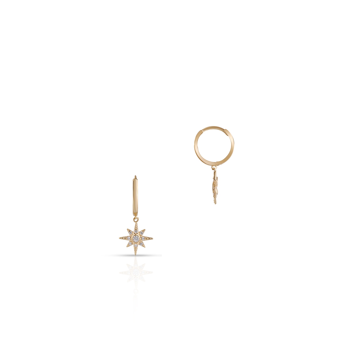 W.KRUK Kolczyki złote koła z cyrkoniami