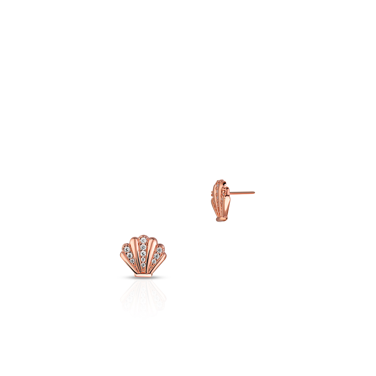 W.KRUK - Kolczyki srebrne pozłacane muszelki