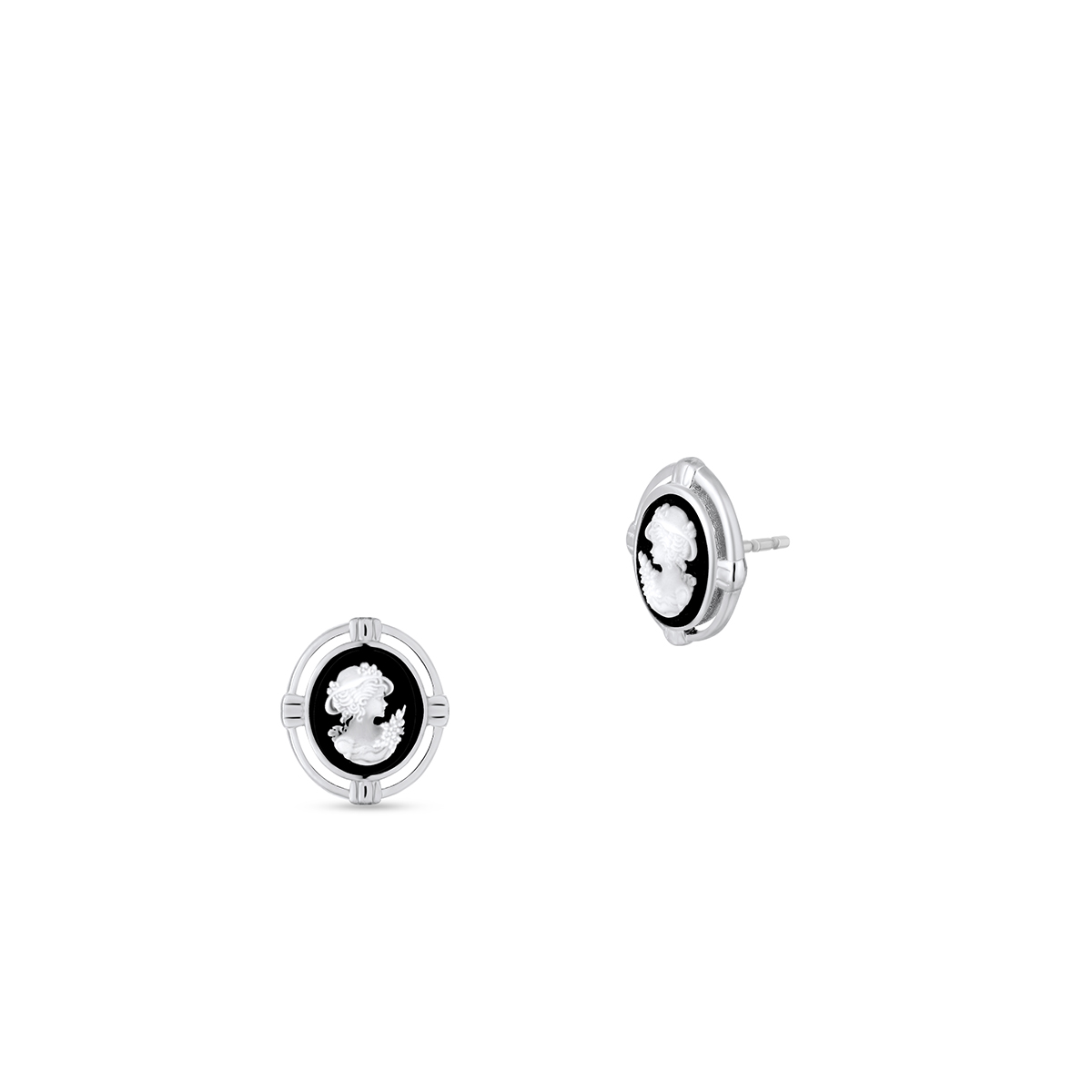 W.KRUK - Kolczyki srebrne kamea