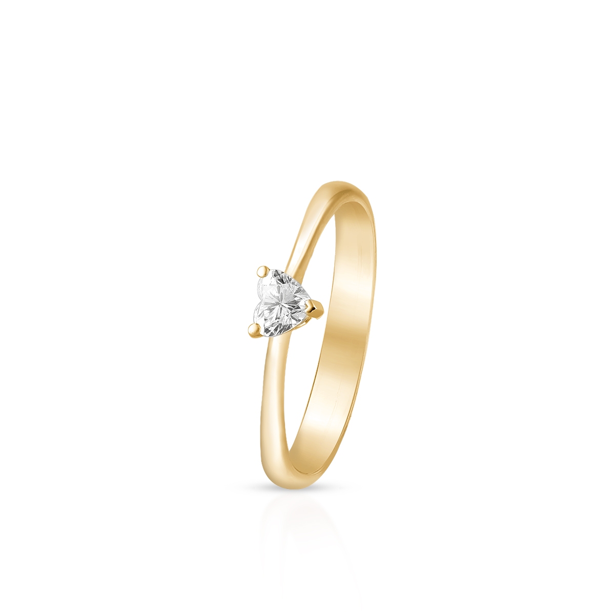 W.KRUK Pierścionek złoty z sercem i diamentem RECARLO