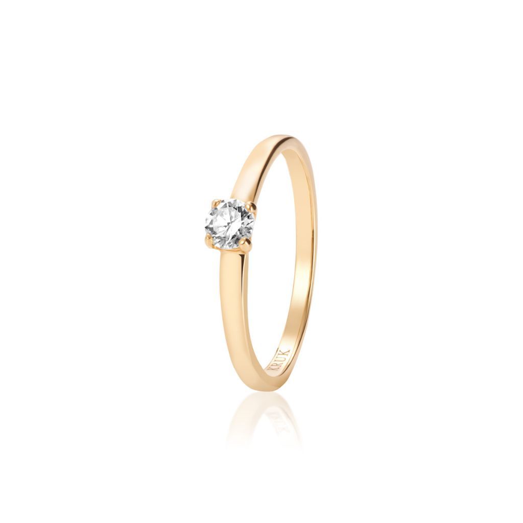 W.KRUK - Pierścionek zaręczynowy złoty Szczęśliwy - 0,25 ct