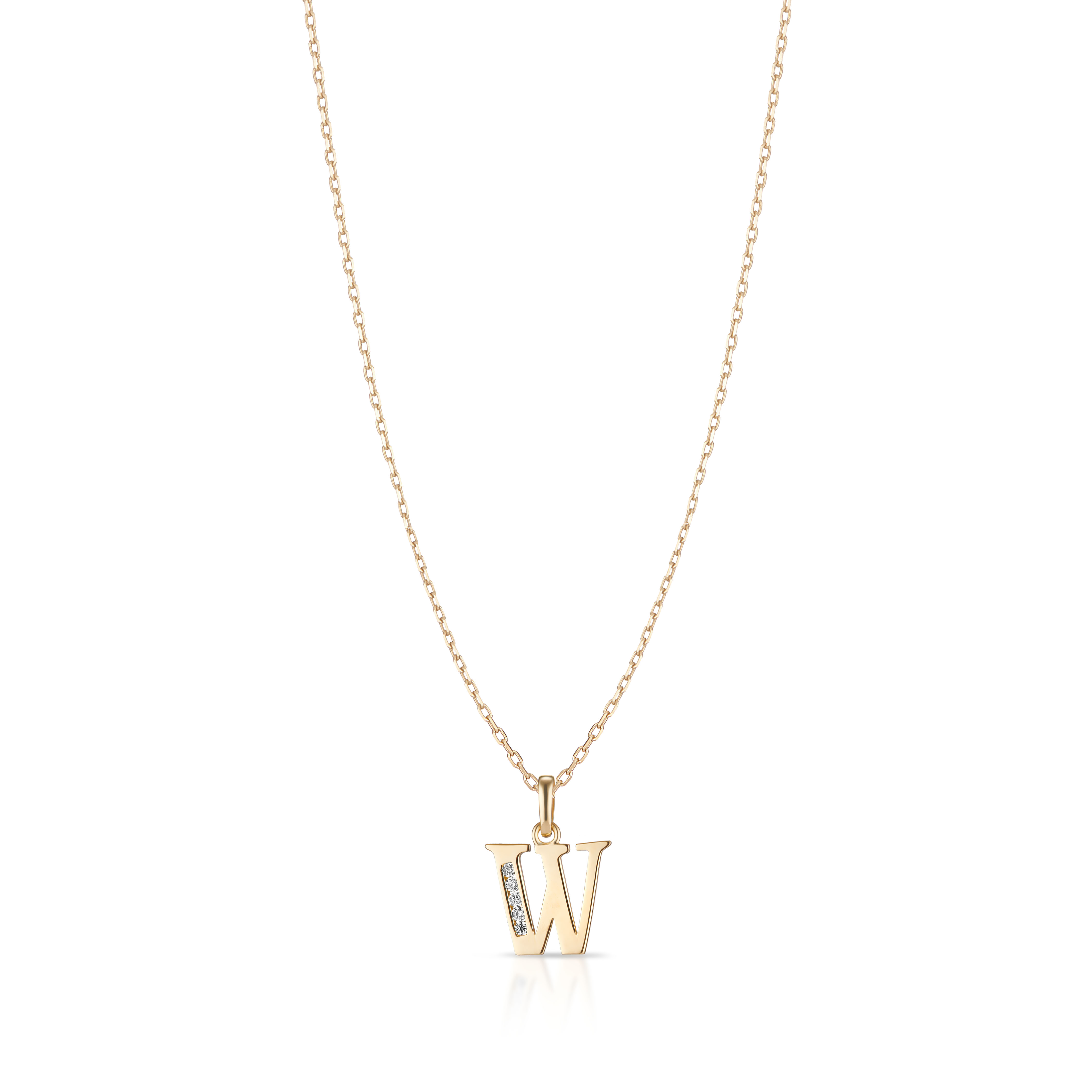 W.KRUK - Wisiorek złoty literka W