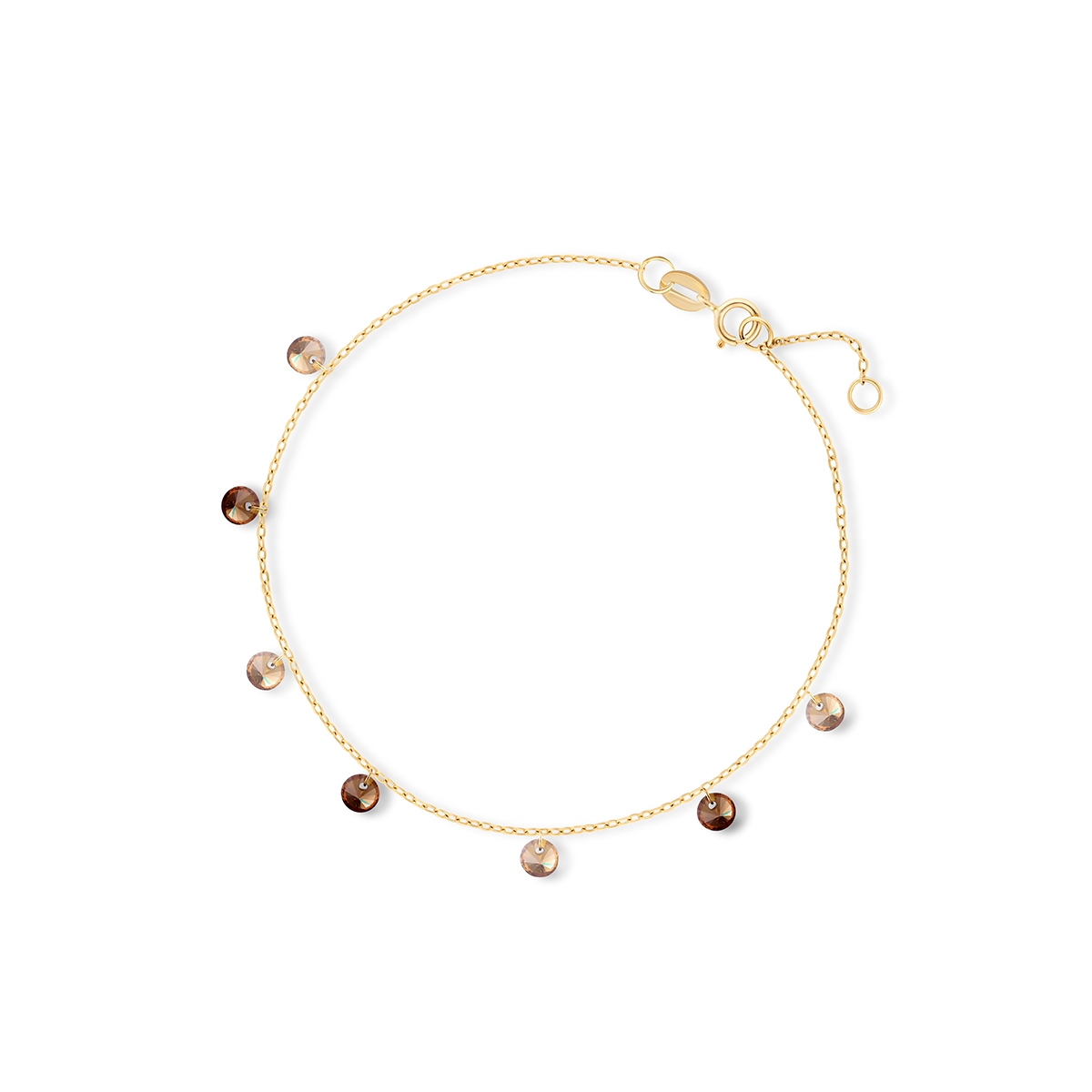 W.KRUK Bransoleta złota z kolorowymi cyrkoniami