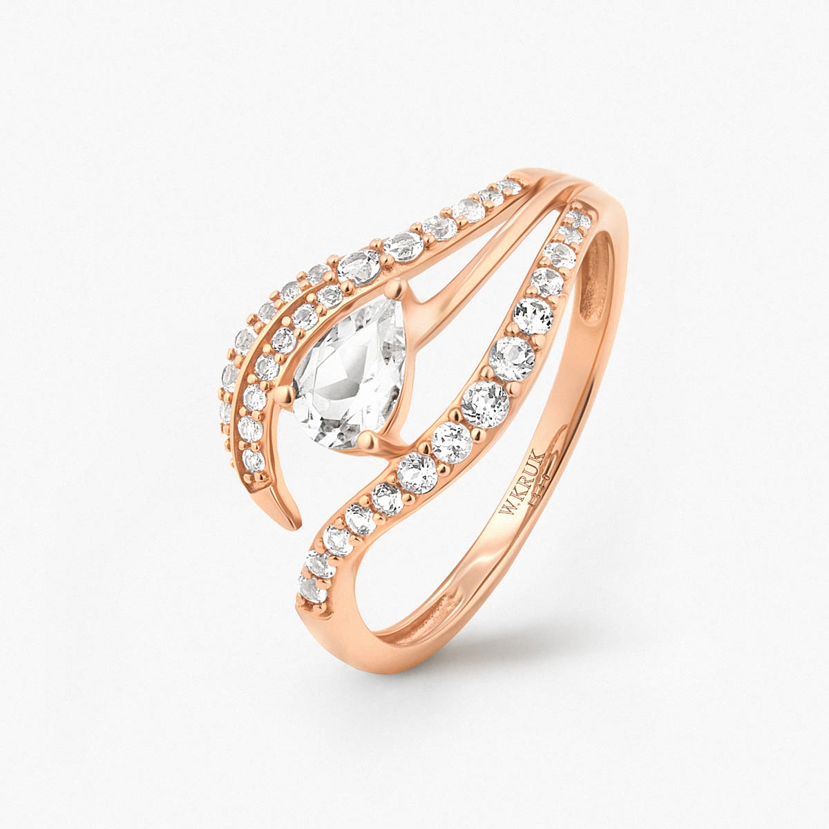 W.KRUK Pierścionek złoty Balerina