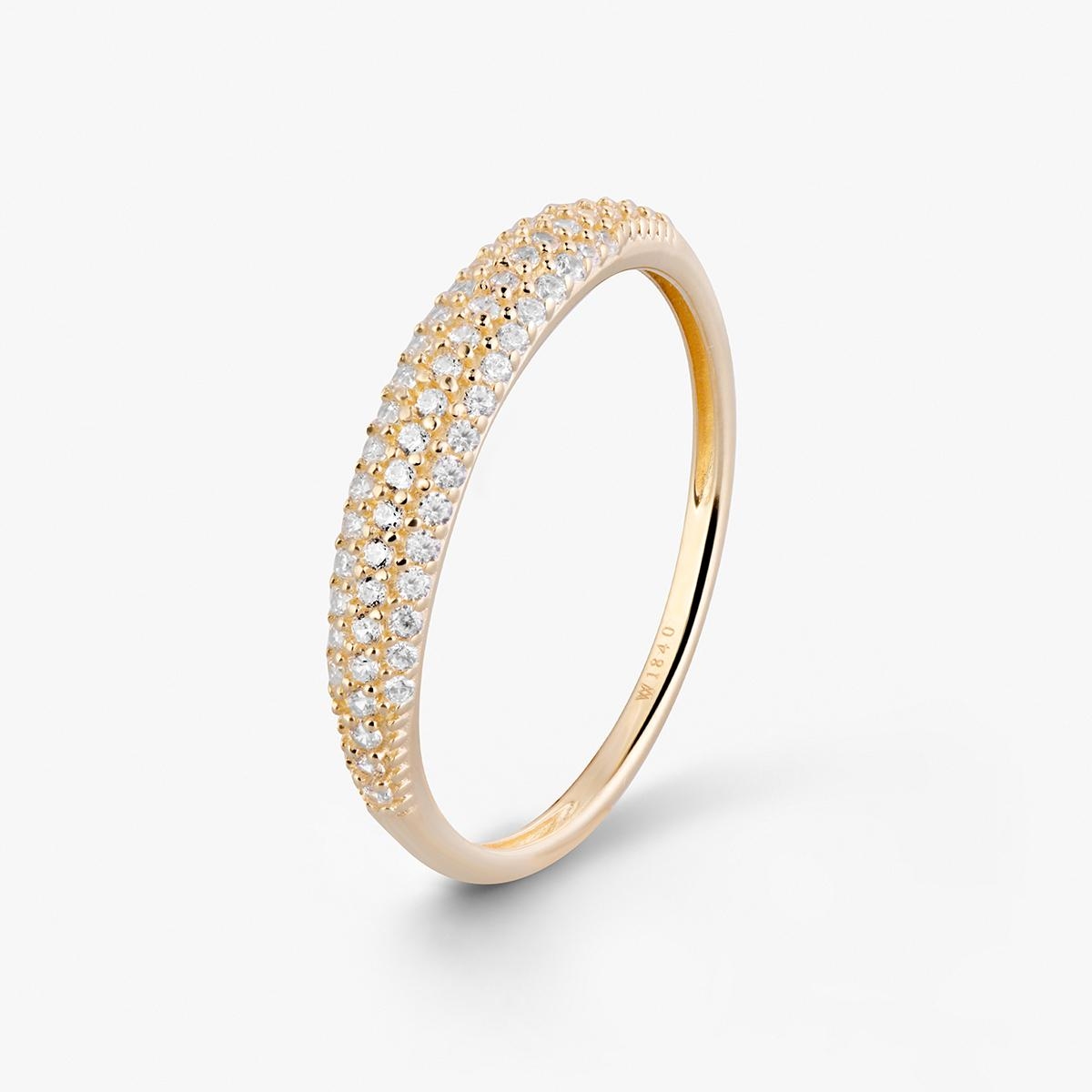 W.KRUK Pierścionek złoty z cyrkoniami