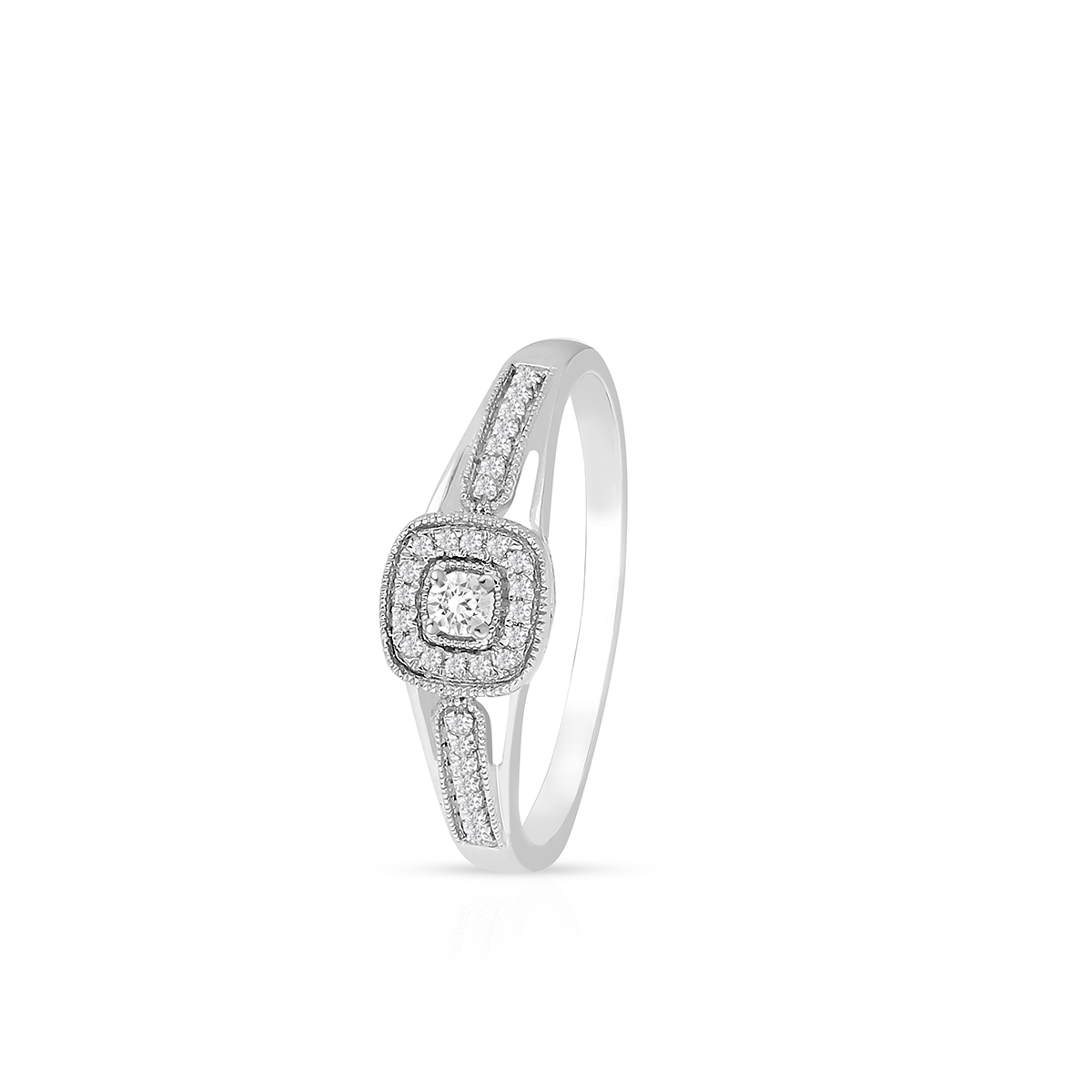 W.KRUK - Pierścionek białe złoto z brylantami i diamentami