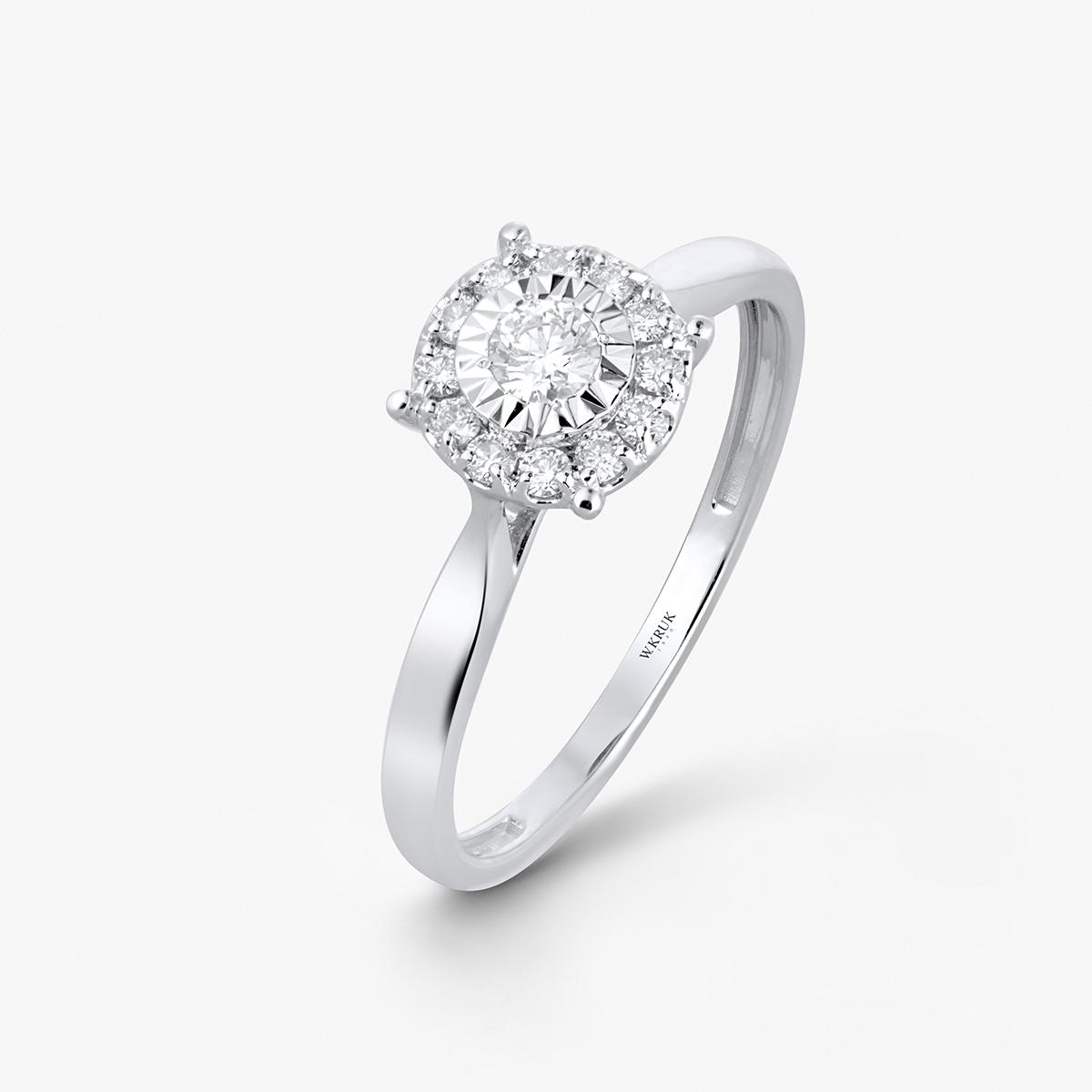 W.KRUK Pierścionek złoty z diamentami