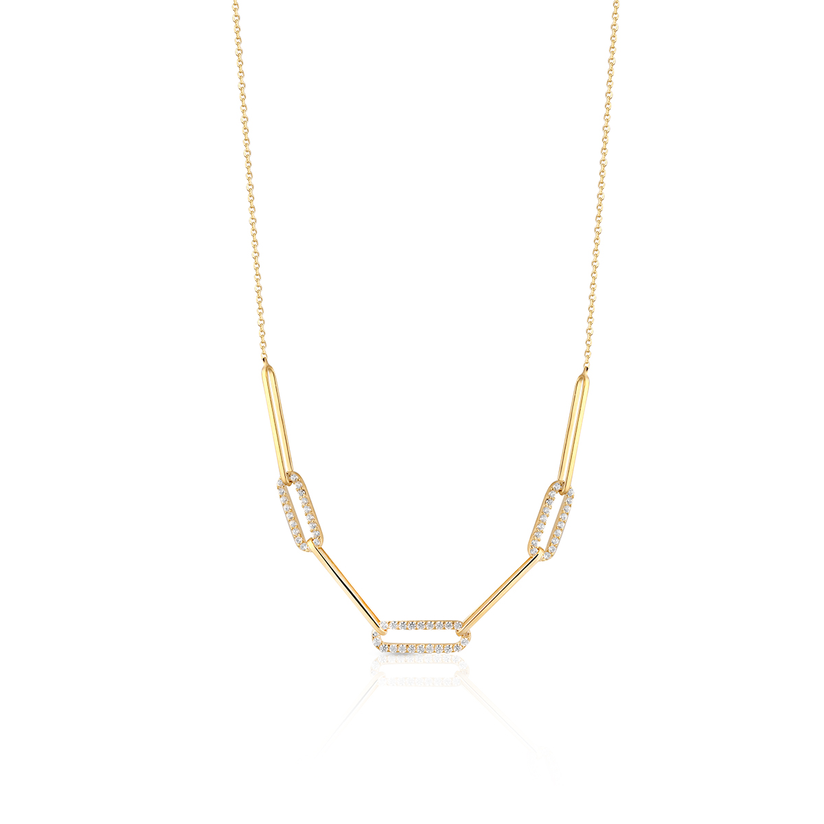 W.KRUK - Naszyjnik złoty z cyrkoniami