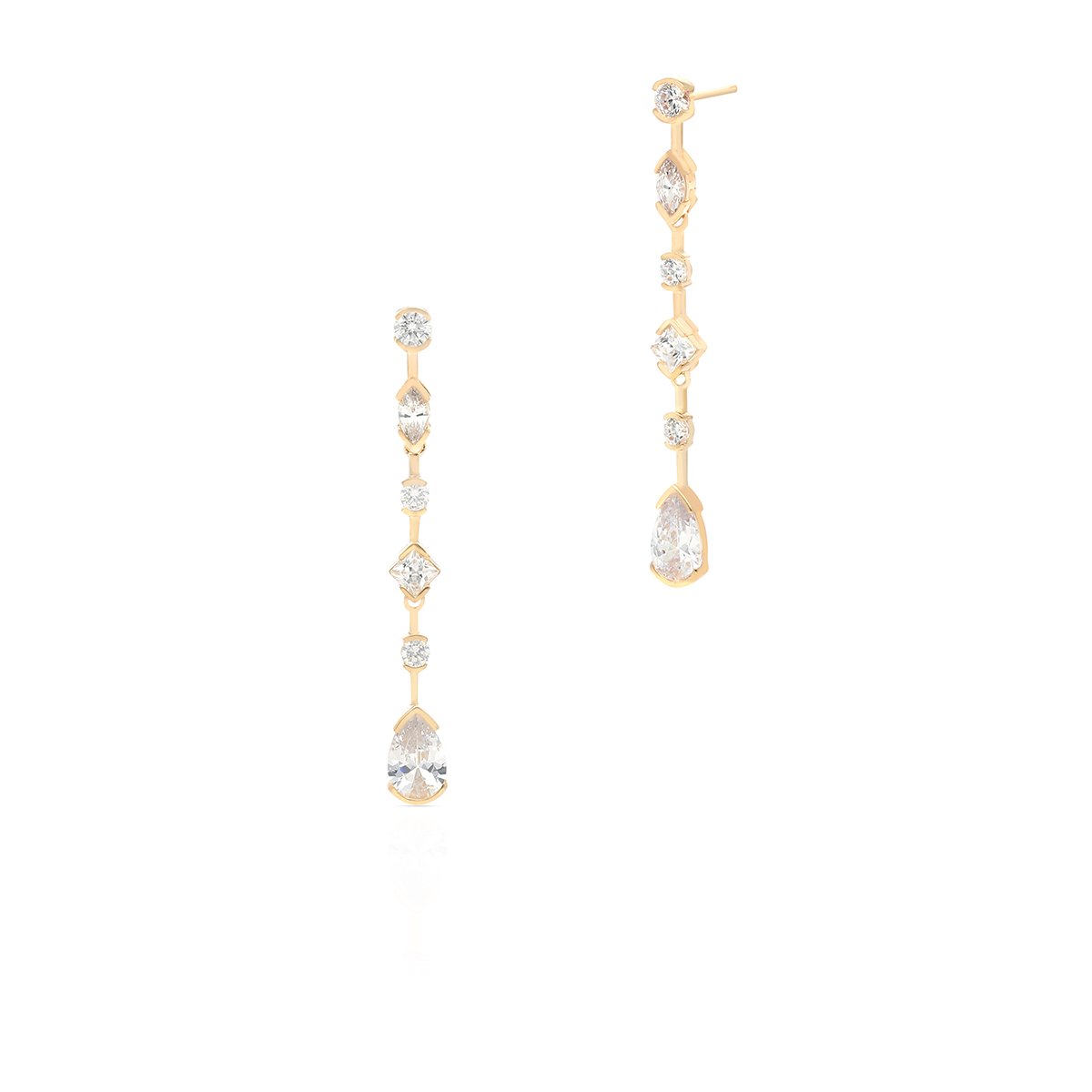 W.KRUK - Kolczyki złote z cyrkoniami długie