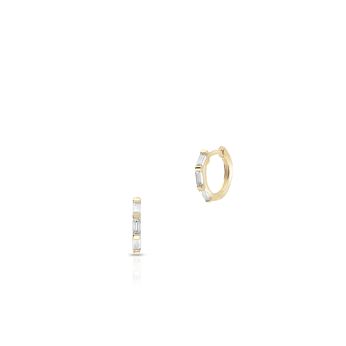 W.KRUK Kolczyki srebrne pozłacane z cyrkoniami