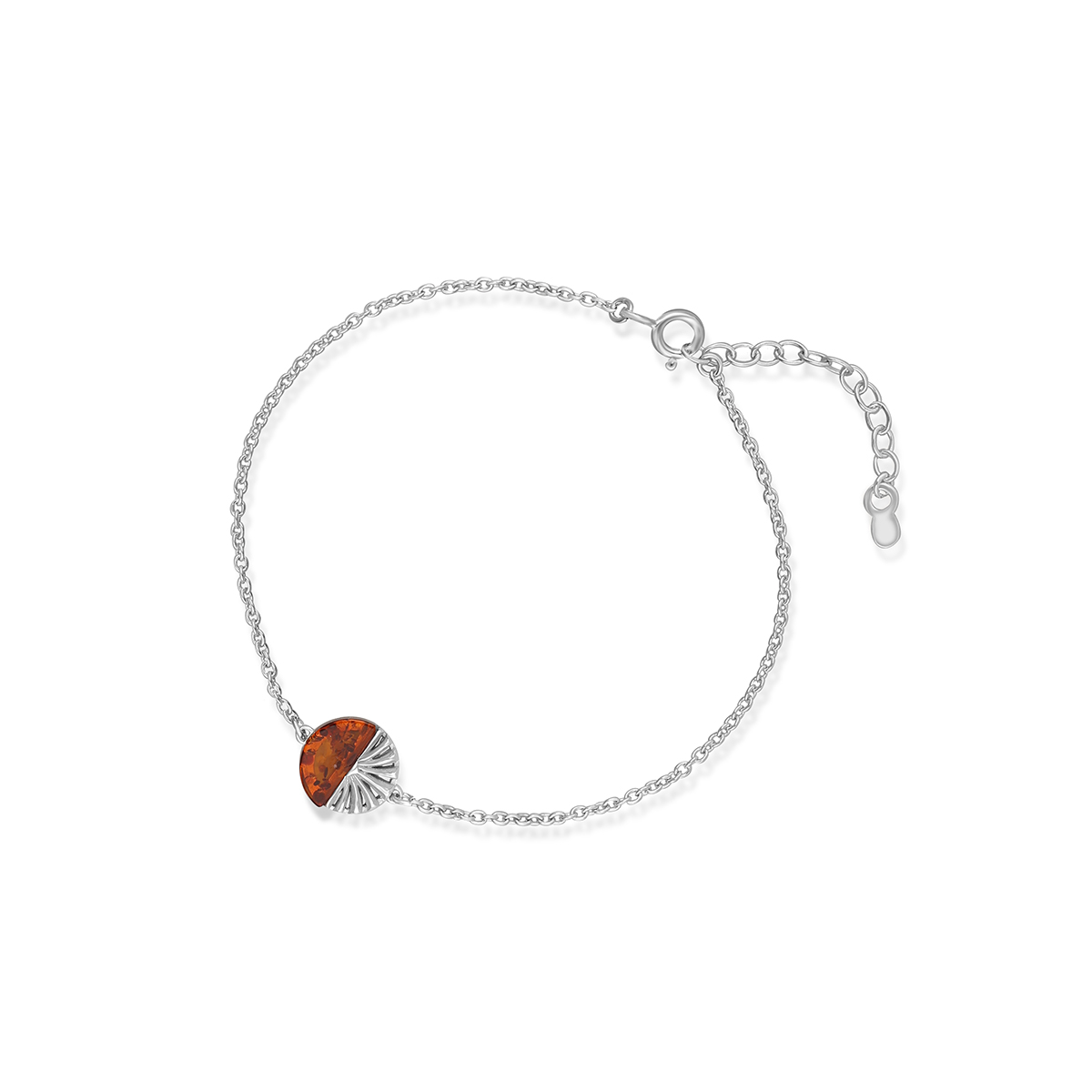 W.KRUK - Bransoletka srebrna z bursztynem