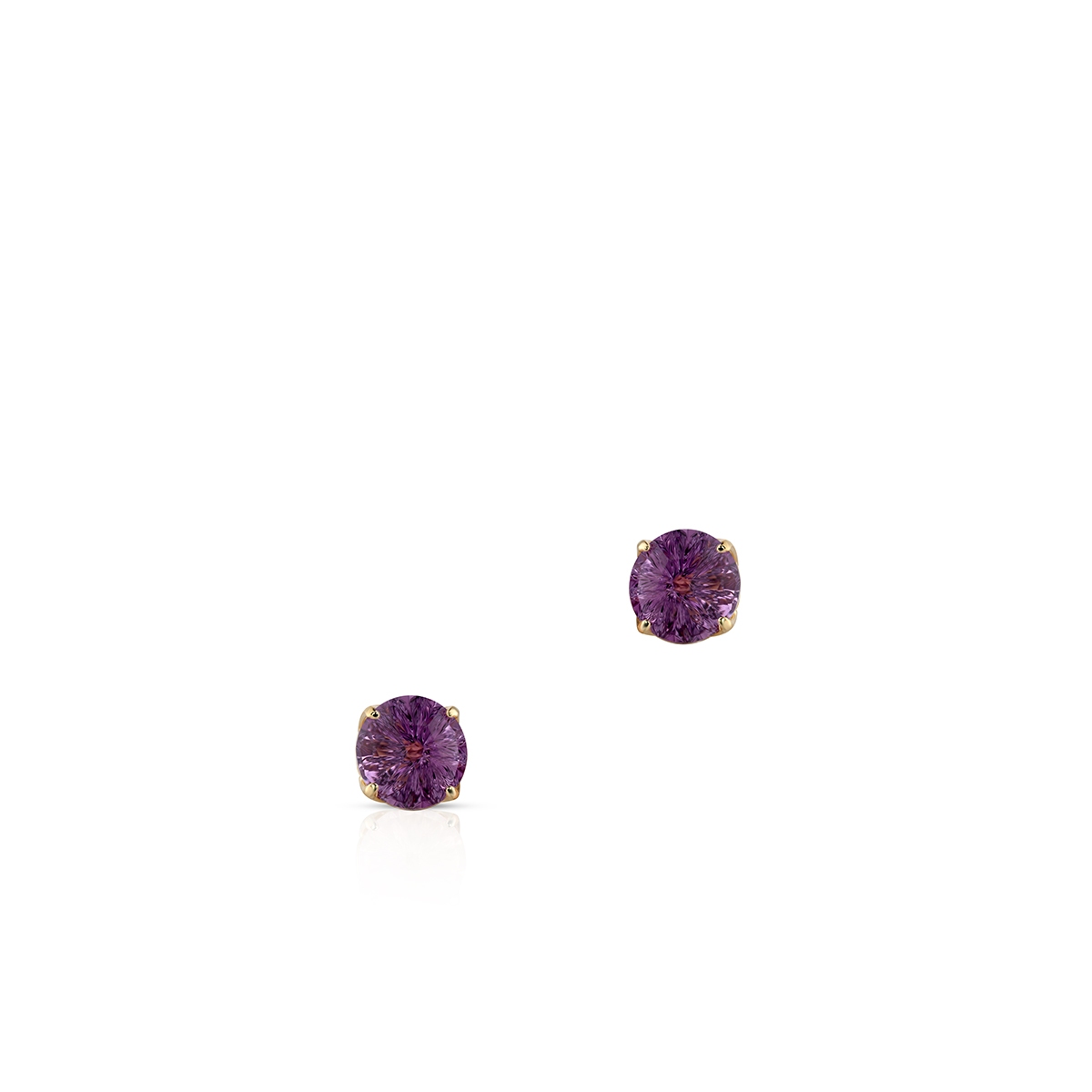 W.KRUK Kolczyki złote z ametystem