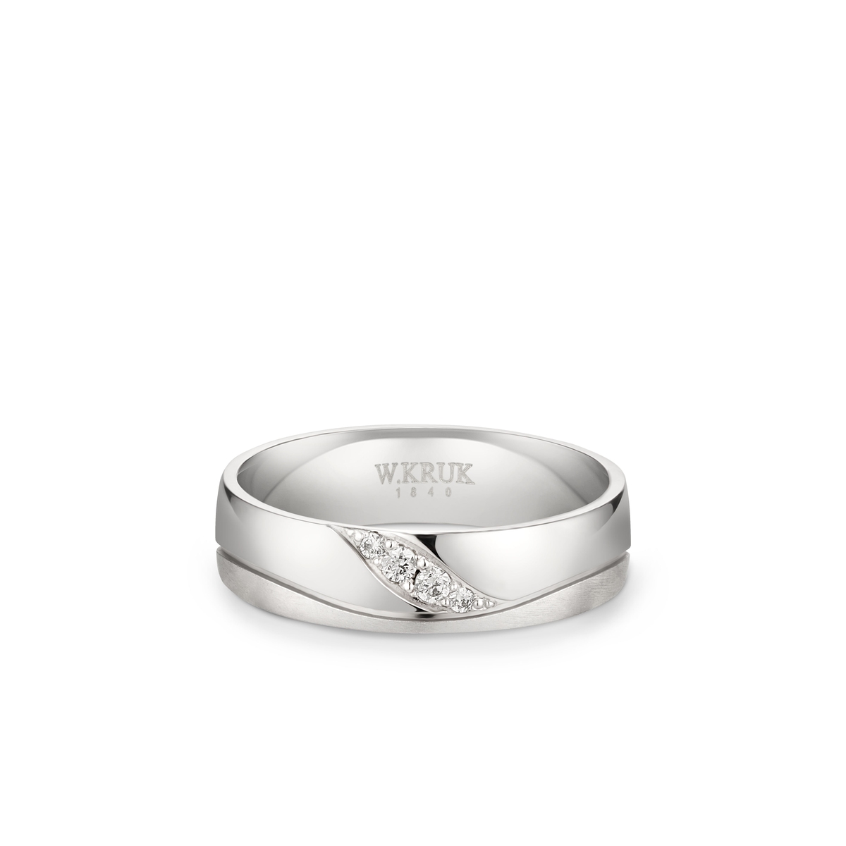 W.KRUK Obrączka złota z brylantami BELLUNO