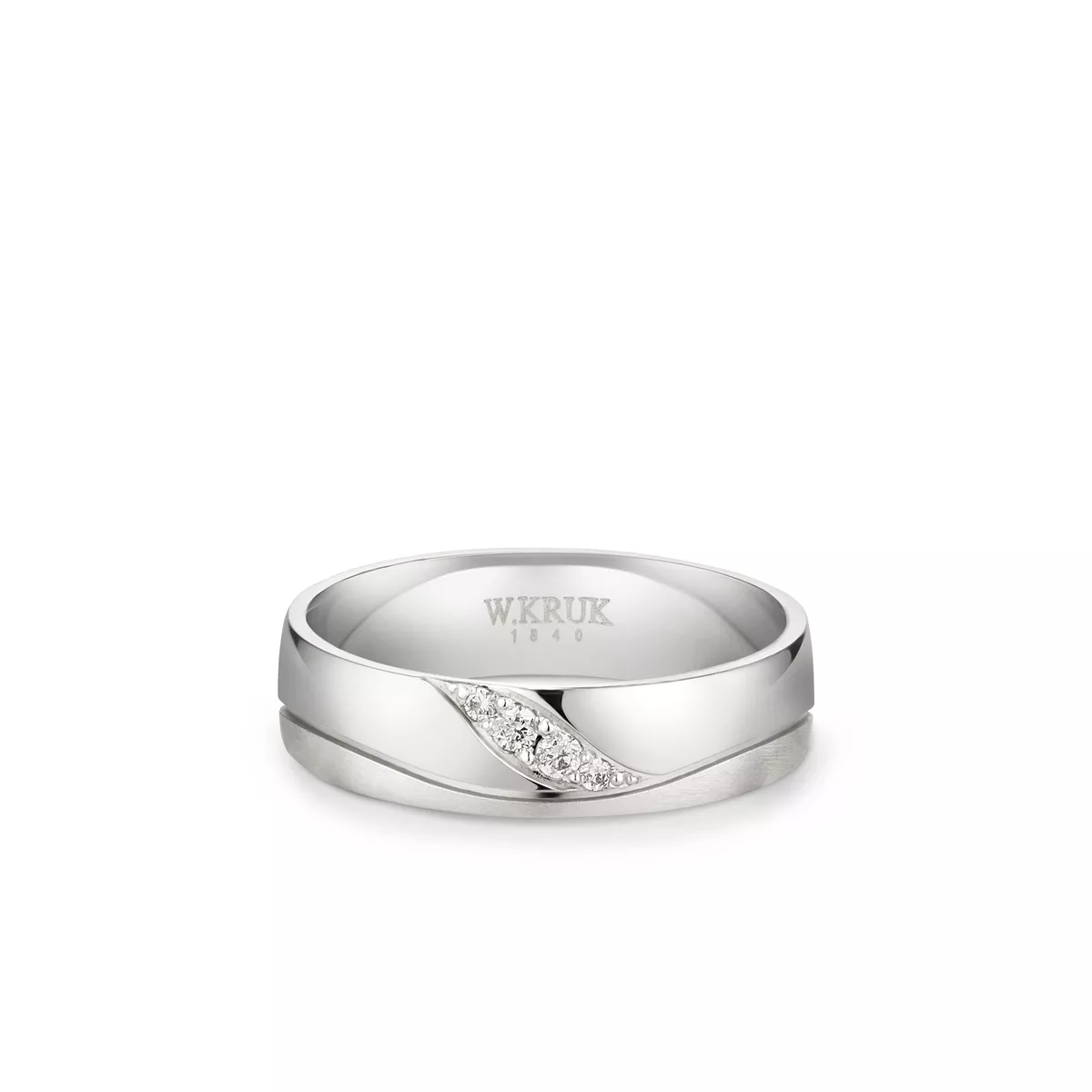 W.KRUK Obrączka złota z brylantami BELLUNO