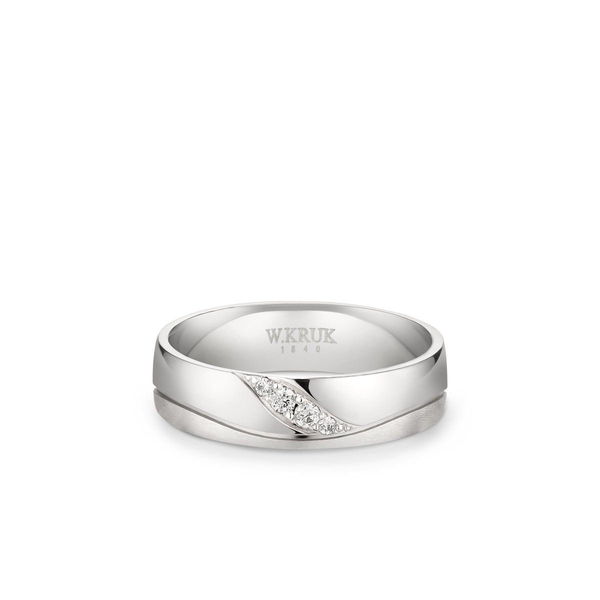 W.KRUK Obrączka złota z brylantami BELLUNO