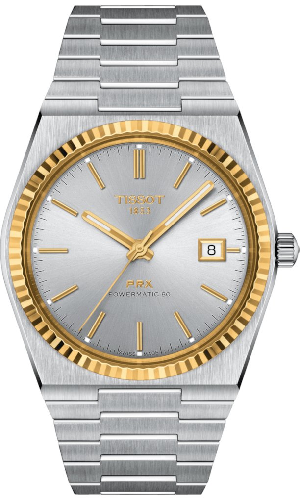 Zegarek Męski TISSOT Prx Powermatic 80 Steel And 18K Gold Bezel T-Gold T931.407.41.031.01