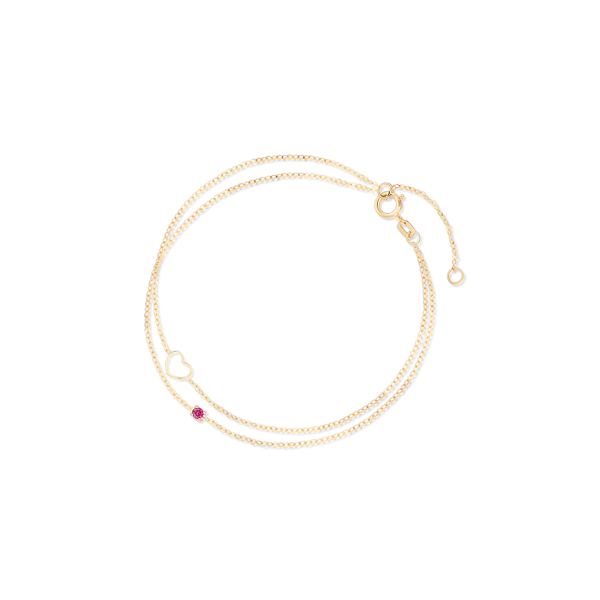 W.KRUK - Bransoletka złota serce z cyrkonią